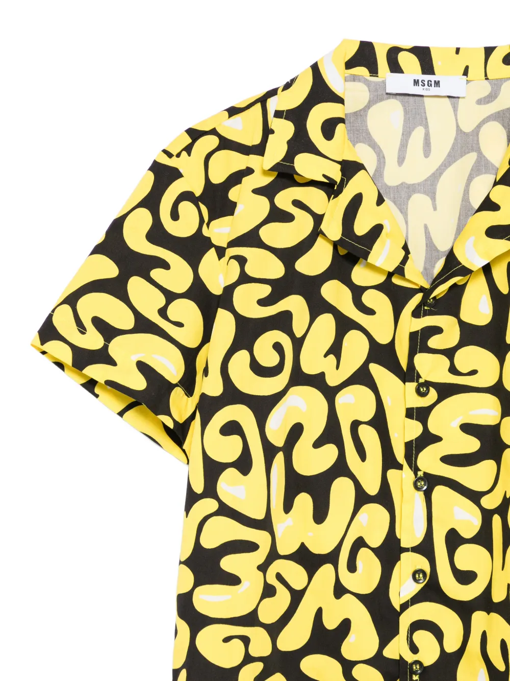 MSGM Kids Shirt met logoprint Geel