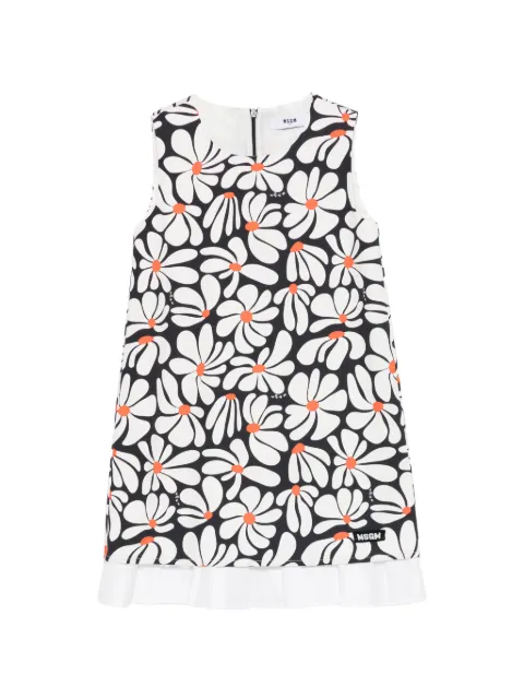 MSGM Kids floral-print pleated dress