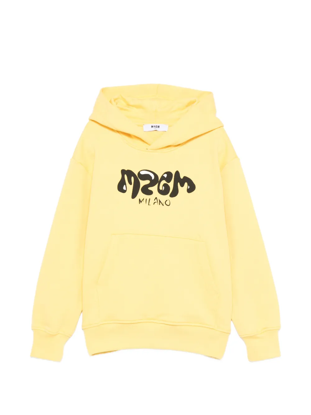 MSGM Kids Felpa con cappuccio e logo - Giallo