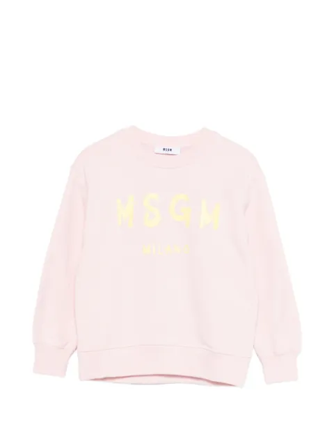 MSGM Kids logo-print crew neck sweatshirt