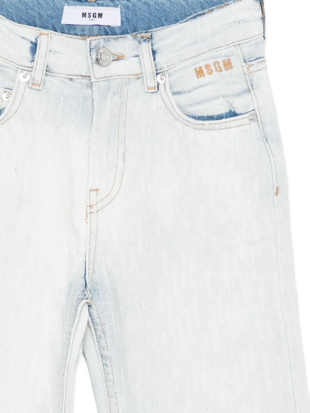  Msgm Kids Logo-detail Jeans - Blue 