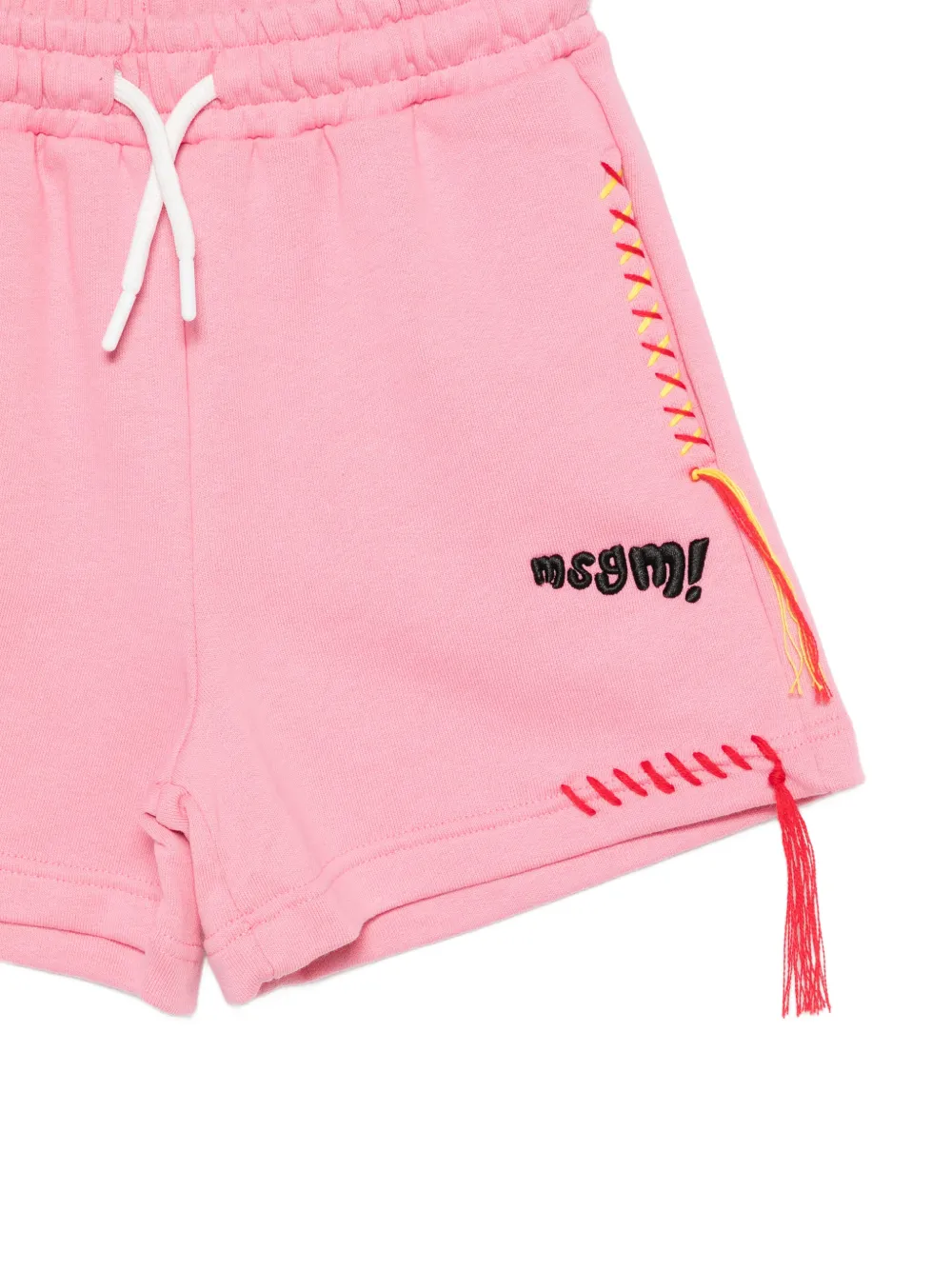  Msgm Kids Logo-embroidered Drawstring Shorts - Pink 