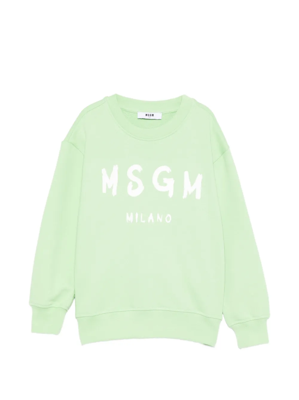 MSGM Kids Felpa con stampa logo - Verde