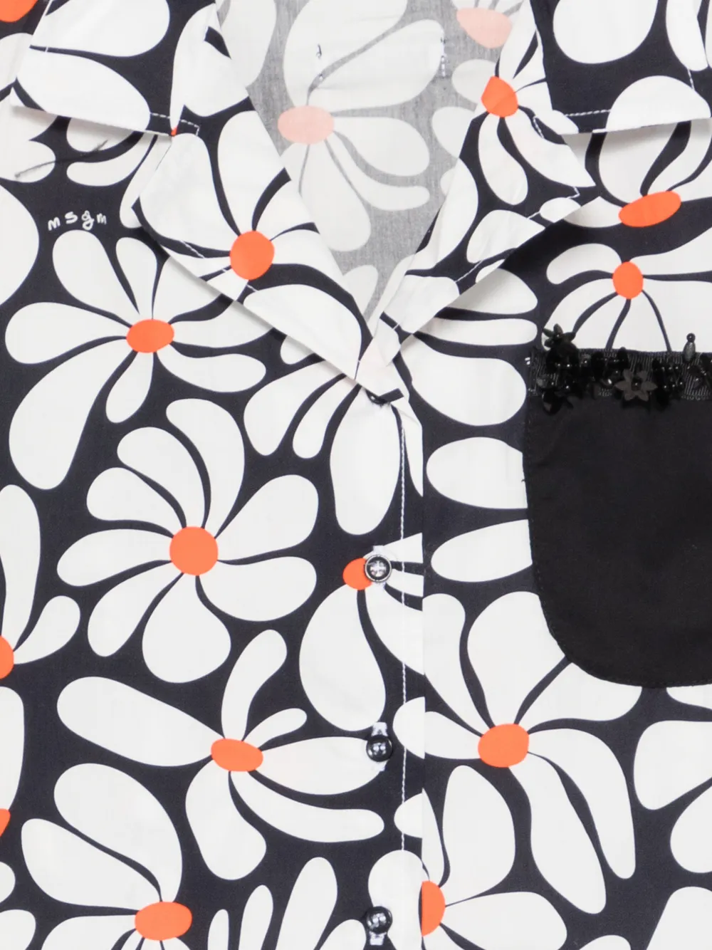 MSGM Kids Shirt met bloemenprint Zwart
