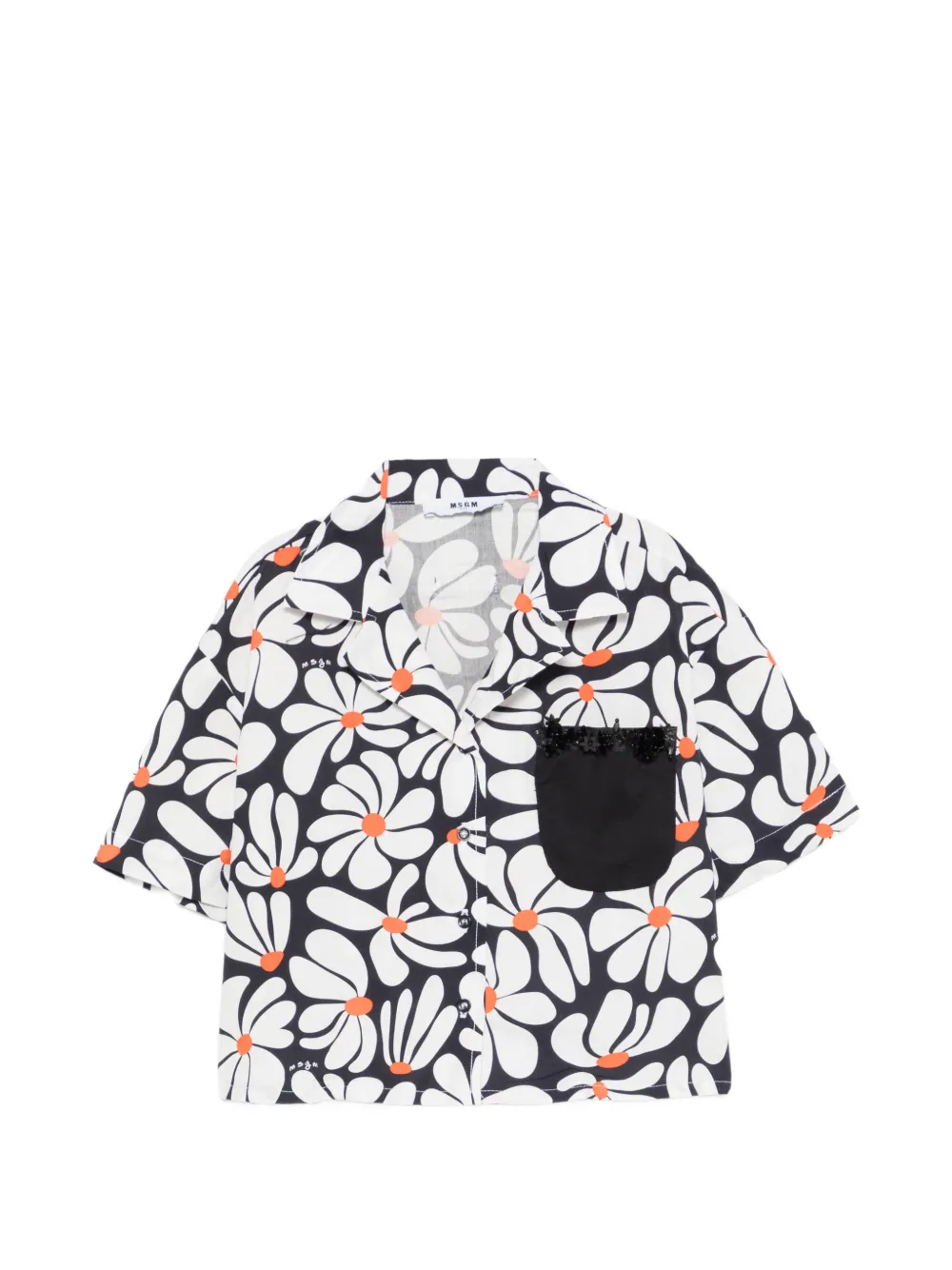MSGM Kids floral-pattern shirt - Nero
