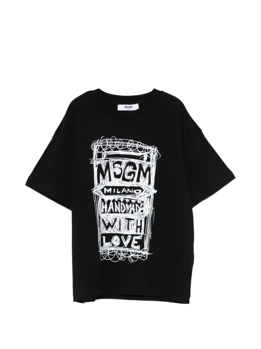 MSGM Kids printed T-shirt - Nero