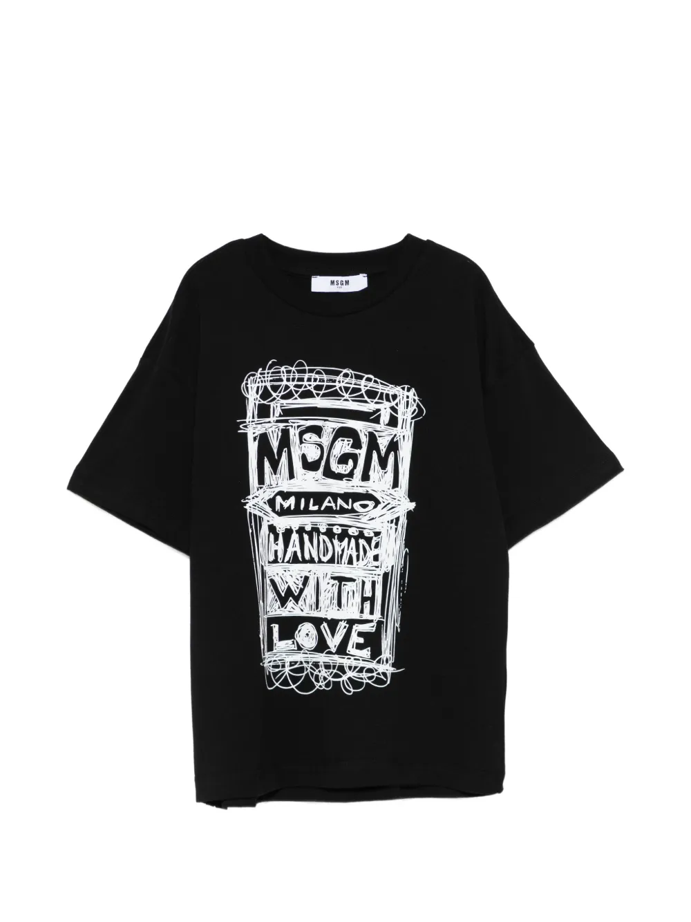 MSGM Kids printed T-shirt - Nero