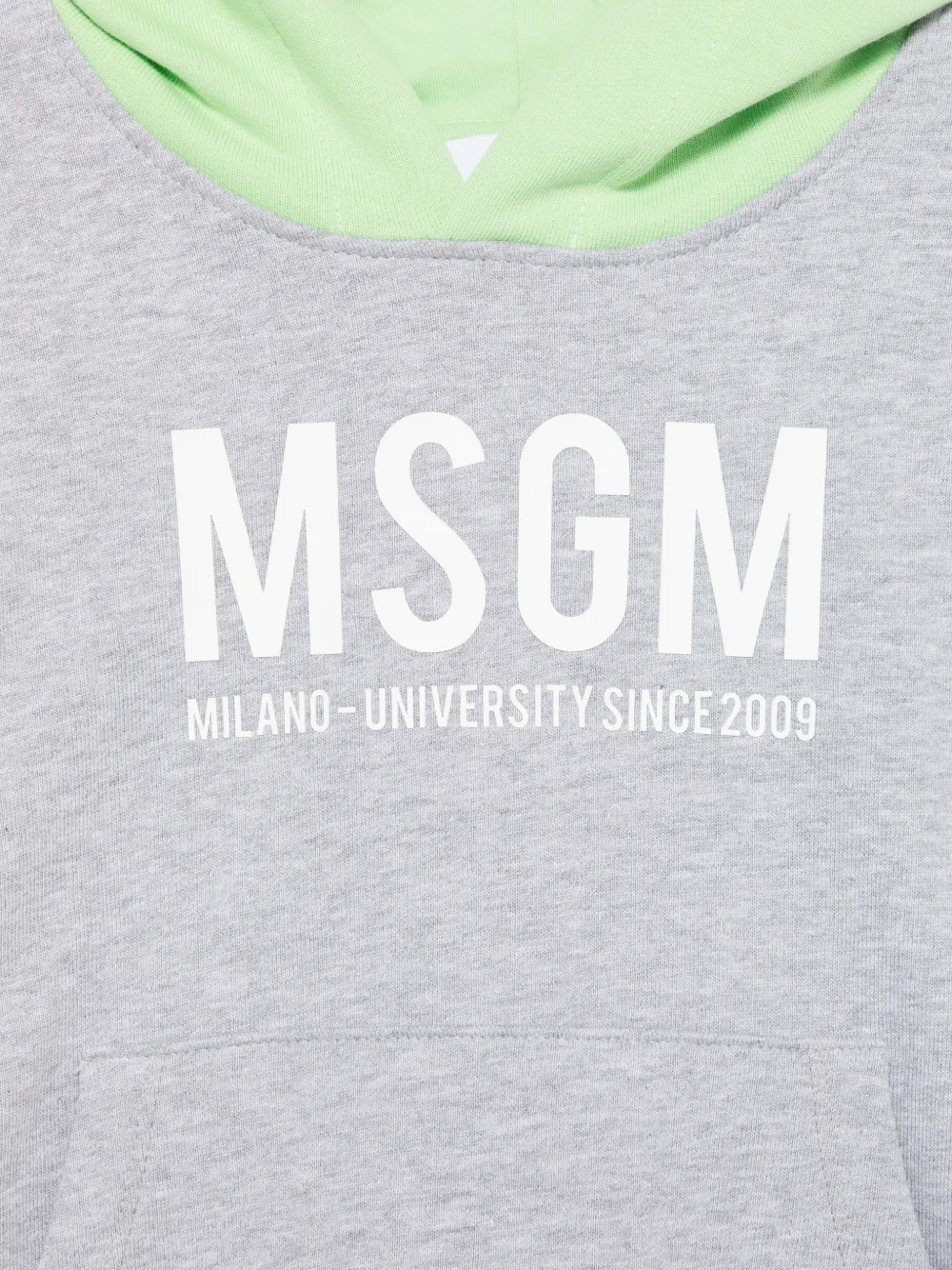 MSGM Kids Hoodie met logoprint Grijs