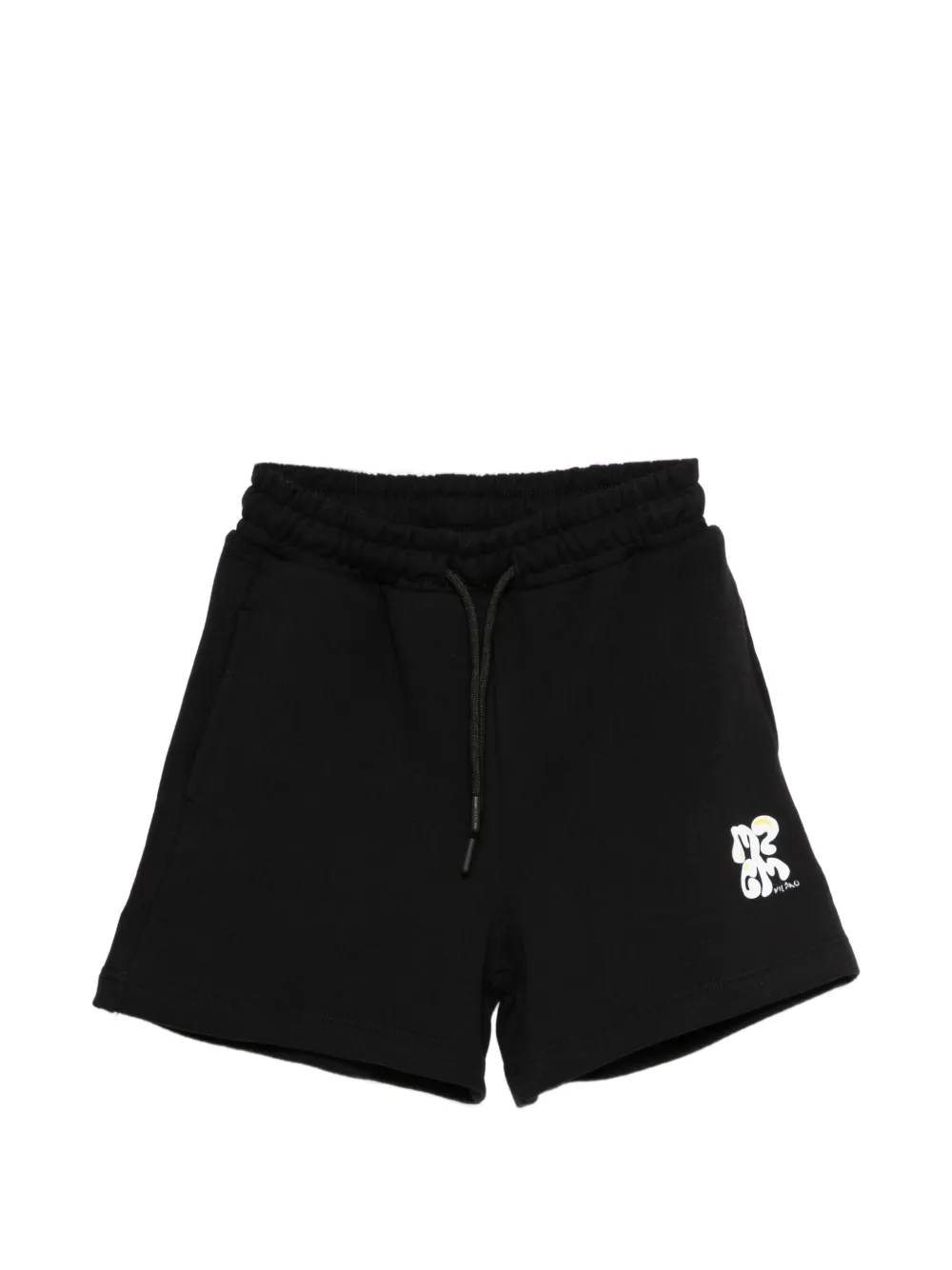 MSGM Kids logo-print drawstring shorts - Nero