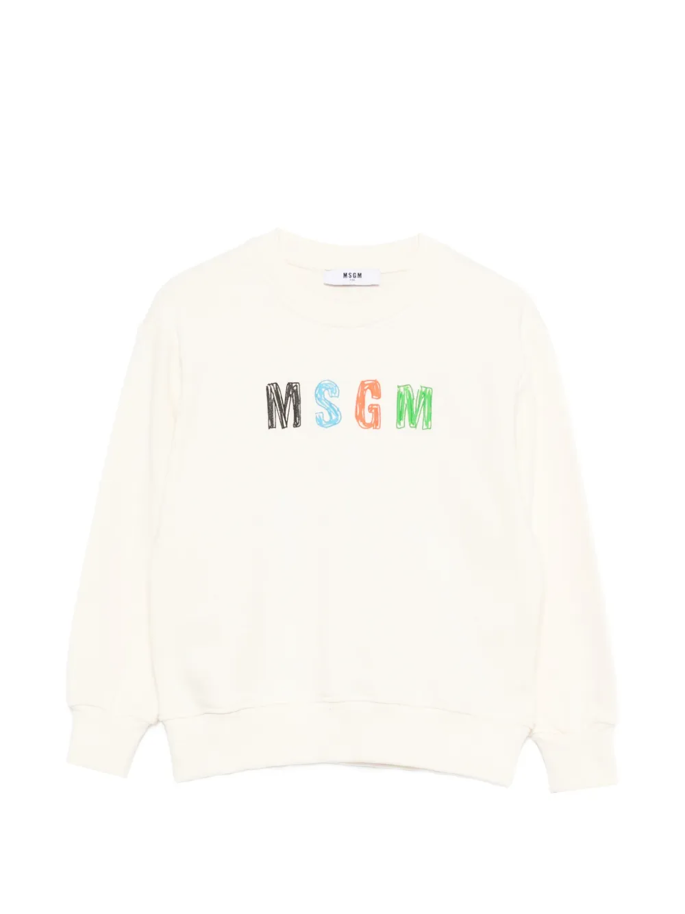 MSGM Kids logo-print sweatshirt - Toni neutri