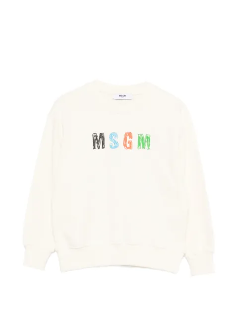MSGM Kids sudadera con logo estampado