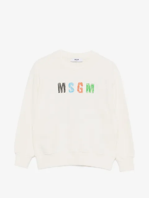 MSGM Kids sudadera con logo estampado