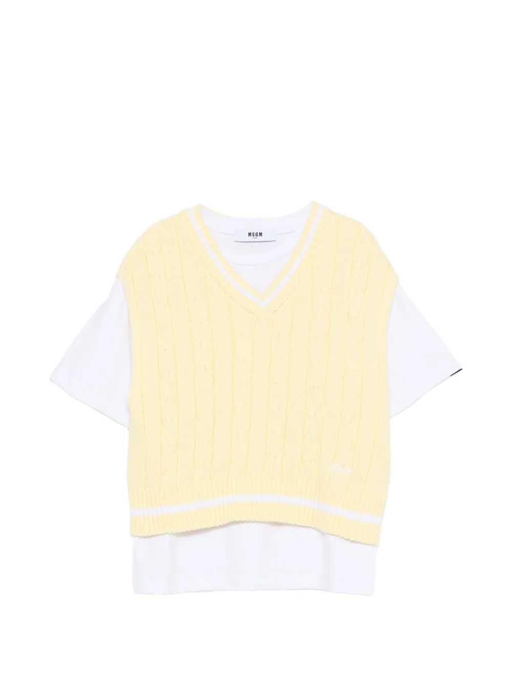 MSGM Kids T-shirt a strati - Bianco