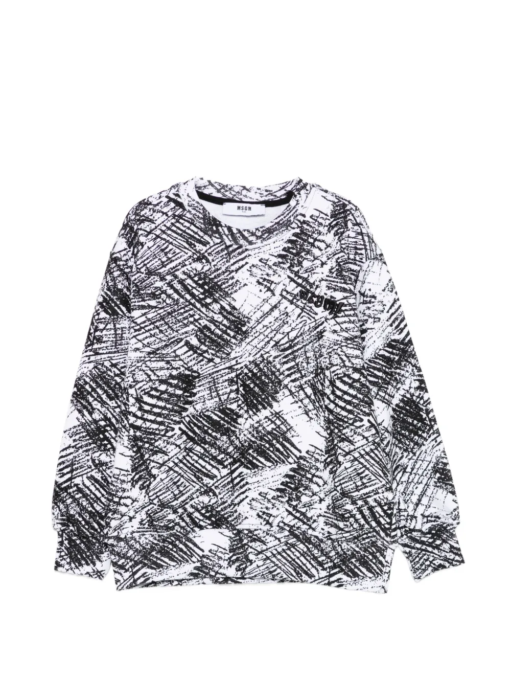 MSGM Kids long-sleeved patterned top - Bianco