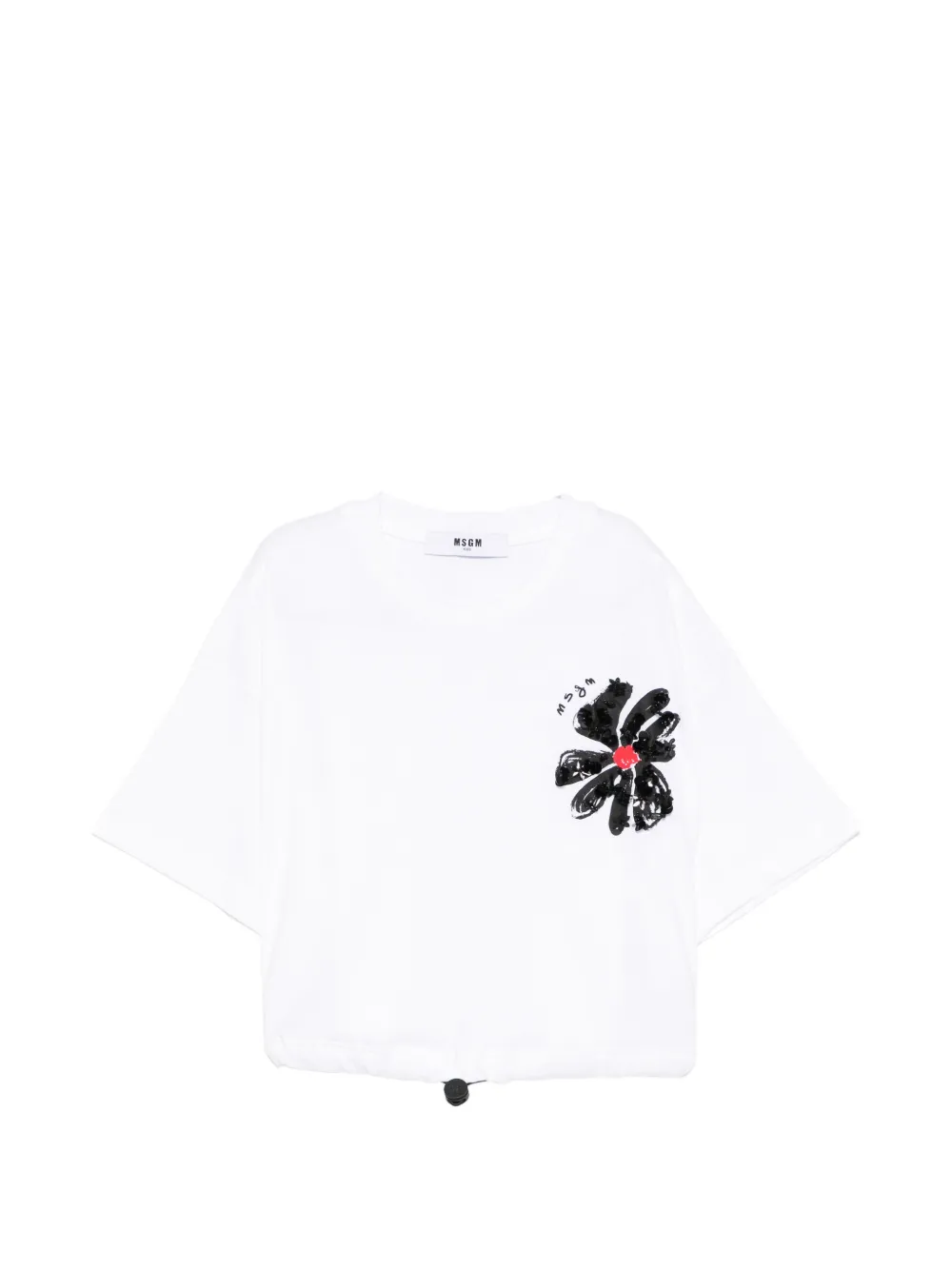 MSGM Kids T-shirt con dettaglio a fiore - Bianco