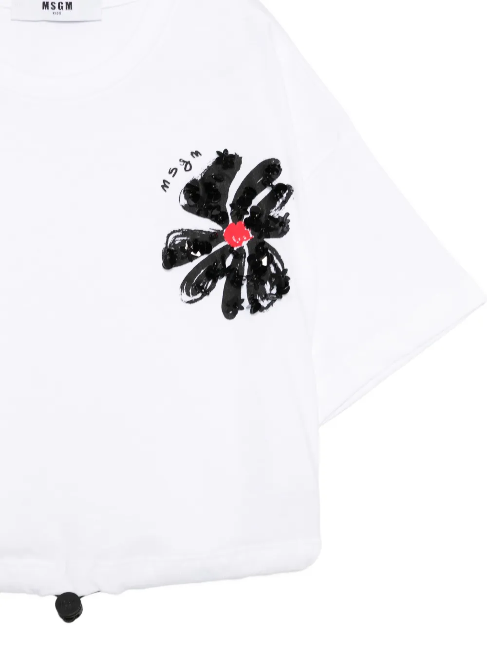 MSGM Kids T-shirt met bloemdetail Wit