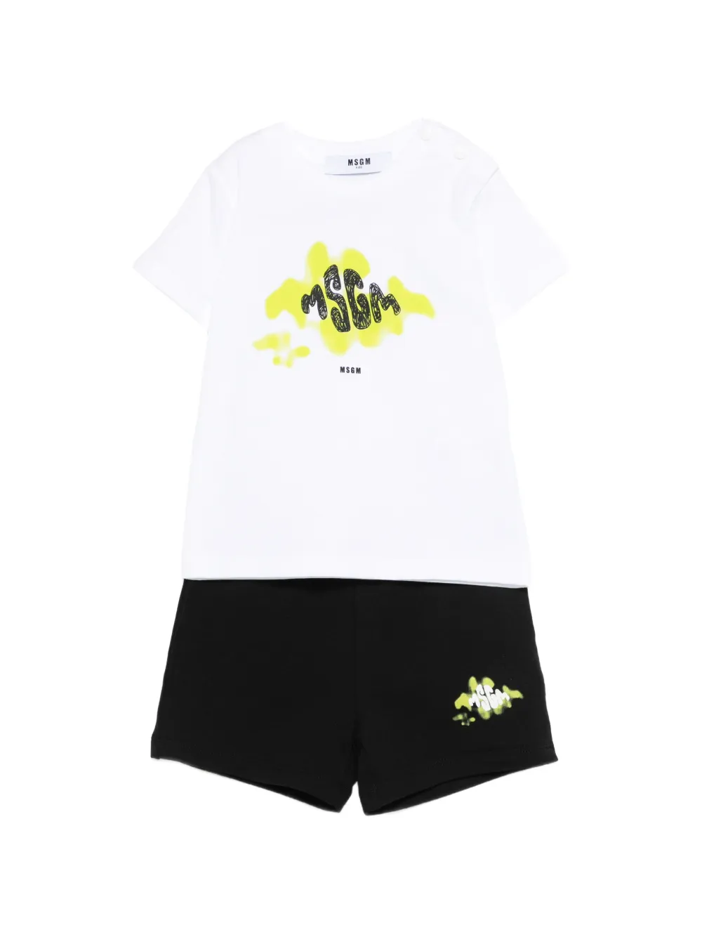 MSGM Kids graphic-print shorts set - White