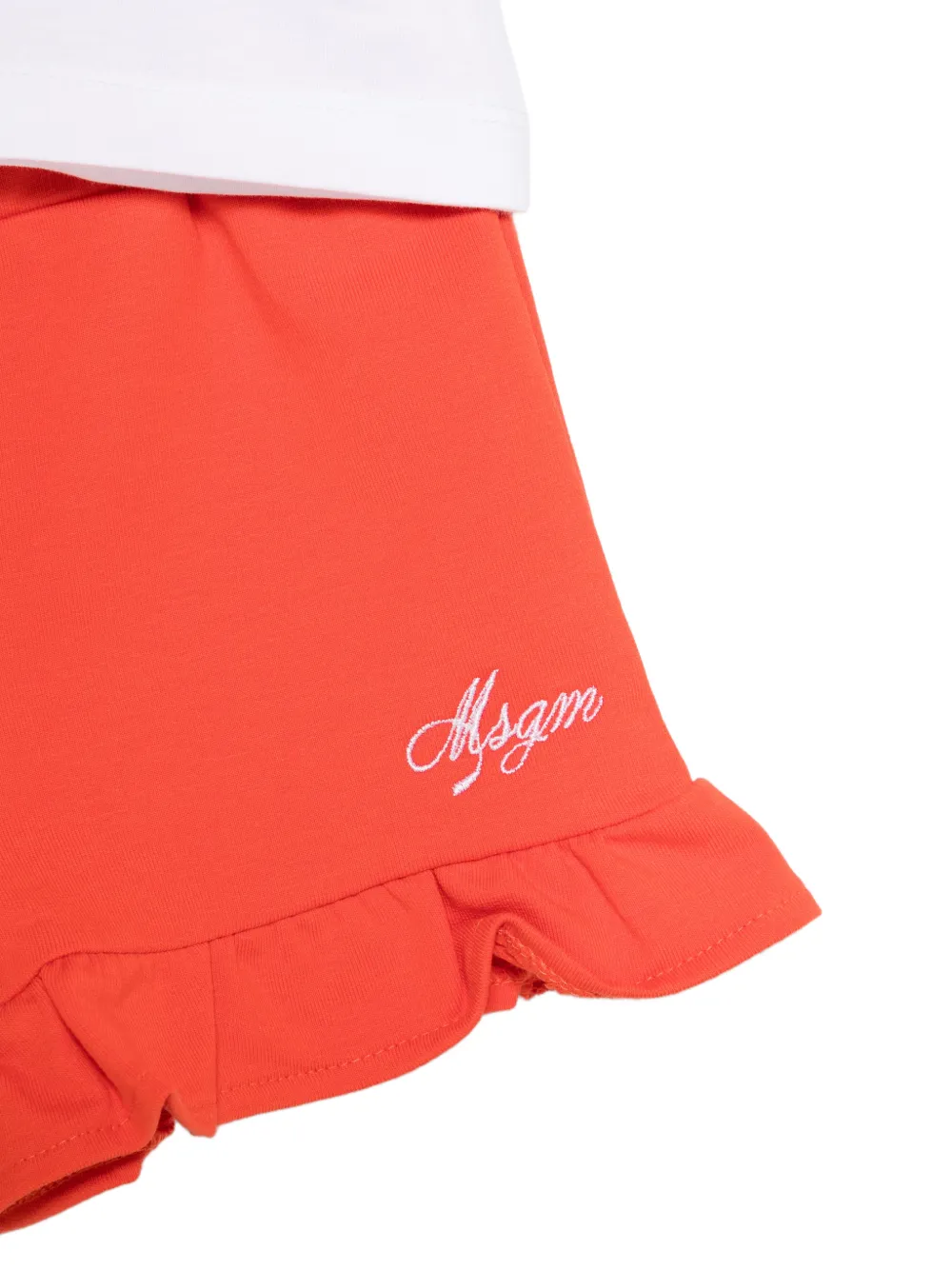  Msgm Kids Set De Pantalones Cortos De Algodón - Naranja 