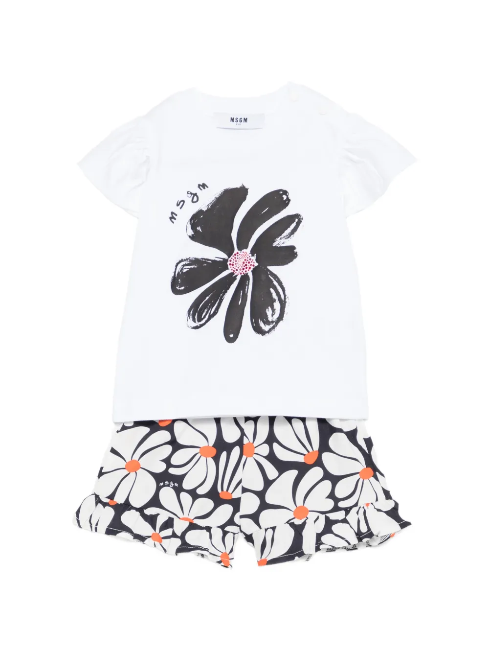 MSGM Kids floral-print short set - White