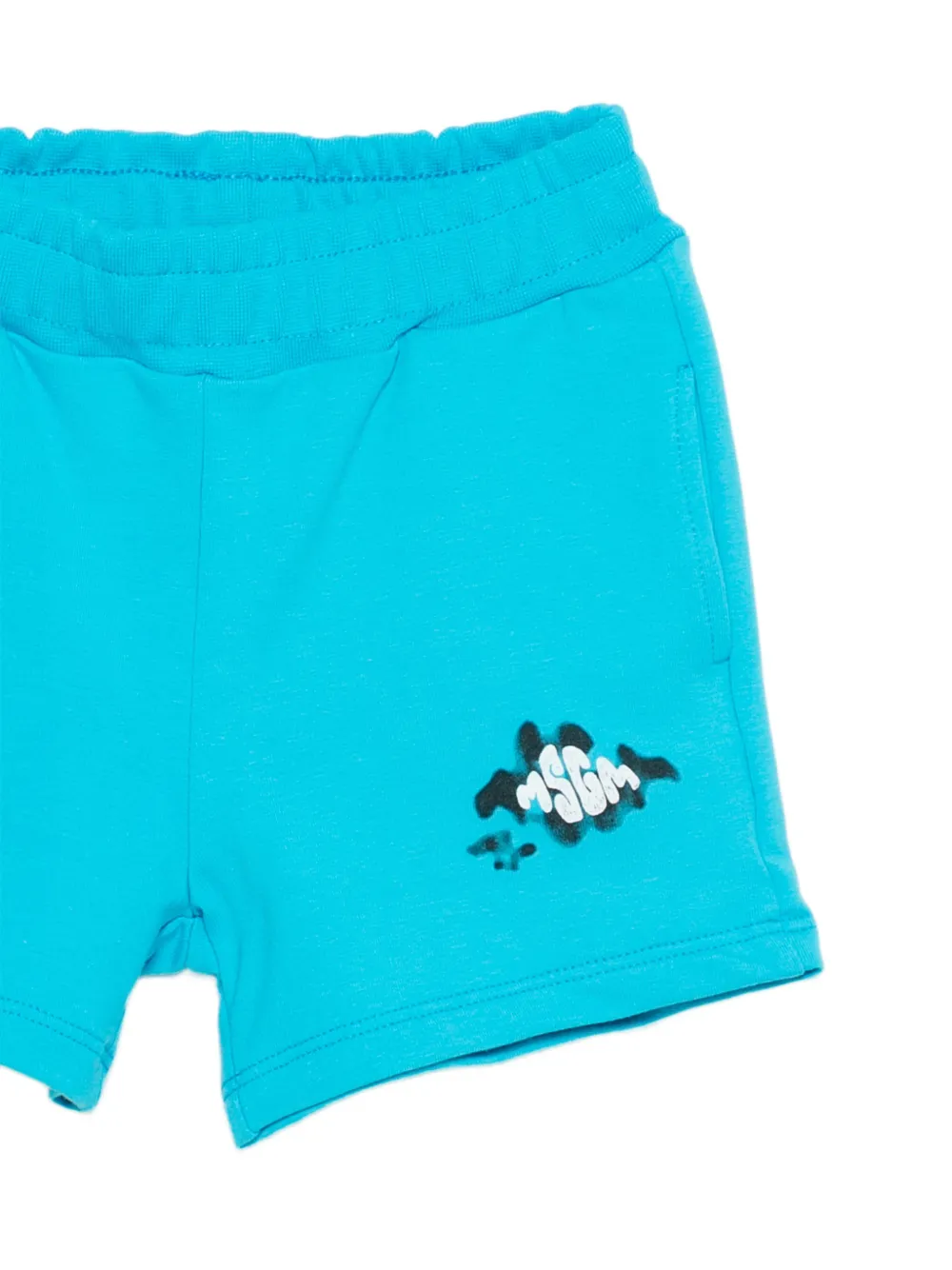  Msgm Kids Set De Bermudas Estampadas - Azul 