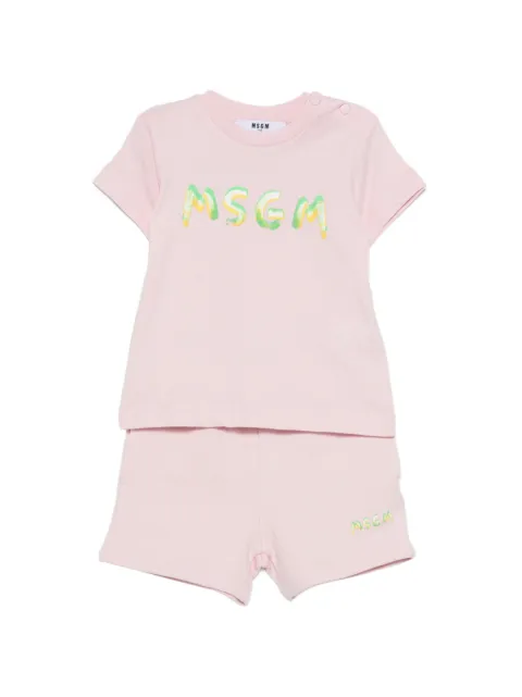 MSGM Kids logo-print short set