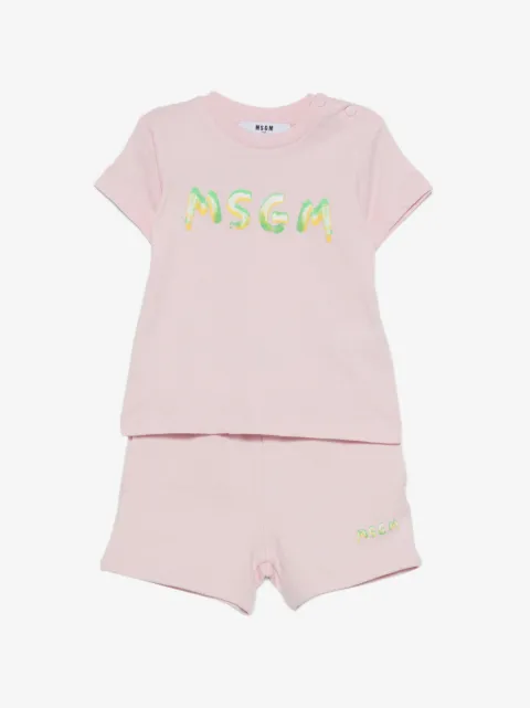 MSGM Kids logo-print short set
