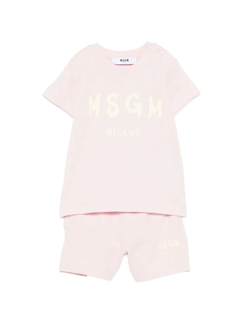 MSGM Kids Set con shorts e logo - Rosa