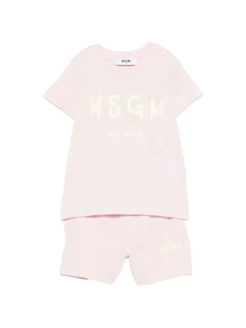 MSGM Kids logo-print short set