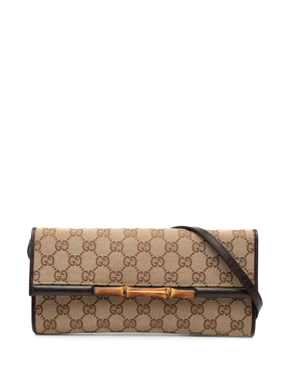 Gucci Pre-Owned 2000-2015 GG Canvas Bamboo Bar crossbody bag - Marrone