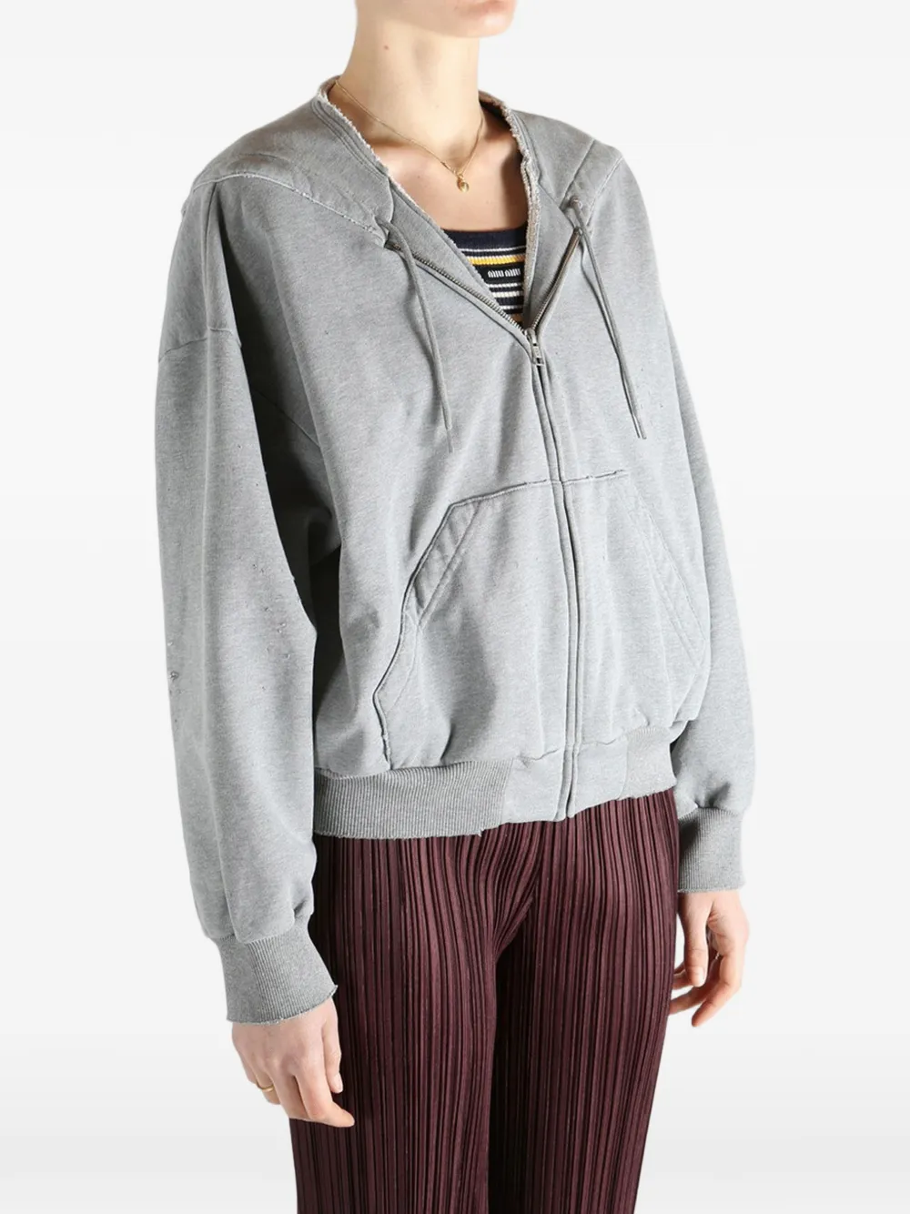 MM6 Maison Margiela Hoodie met ritssluiting Grijs