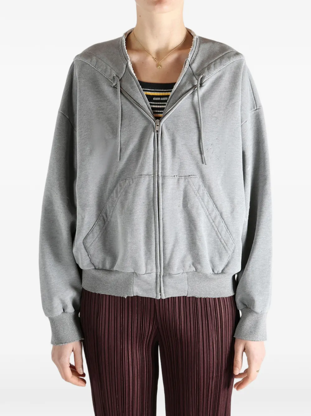 MM6 Maison Margiela Hoodie met ritssluiting Grijs