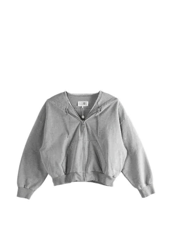 MM6 Maison Margiela Felpa Con Cappuccio e Zip | Grigio | FARFETCH IT