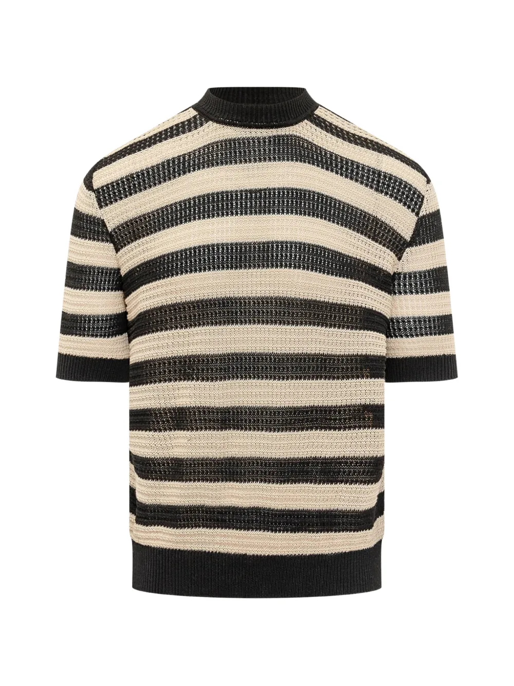 A Paper Kid striped knitted T-shirt - Nero
