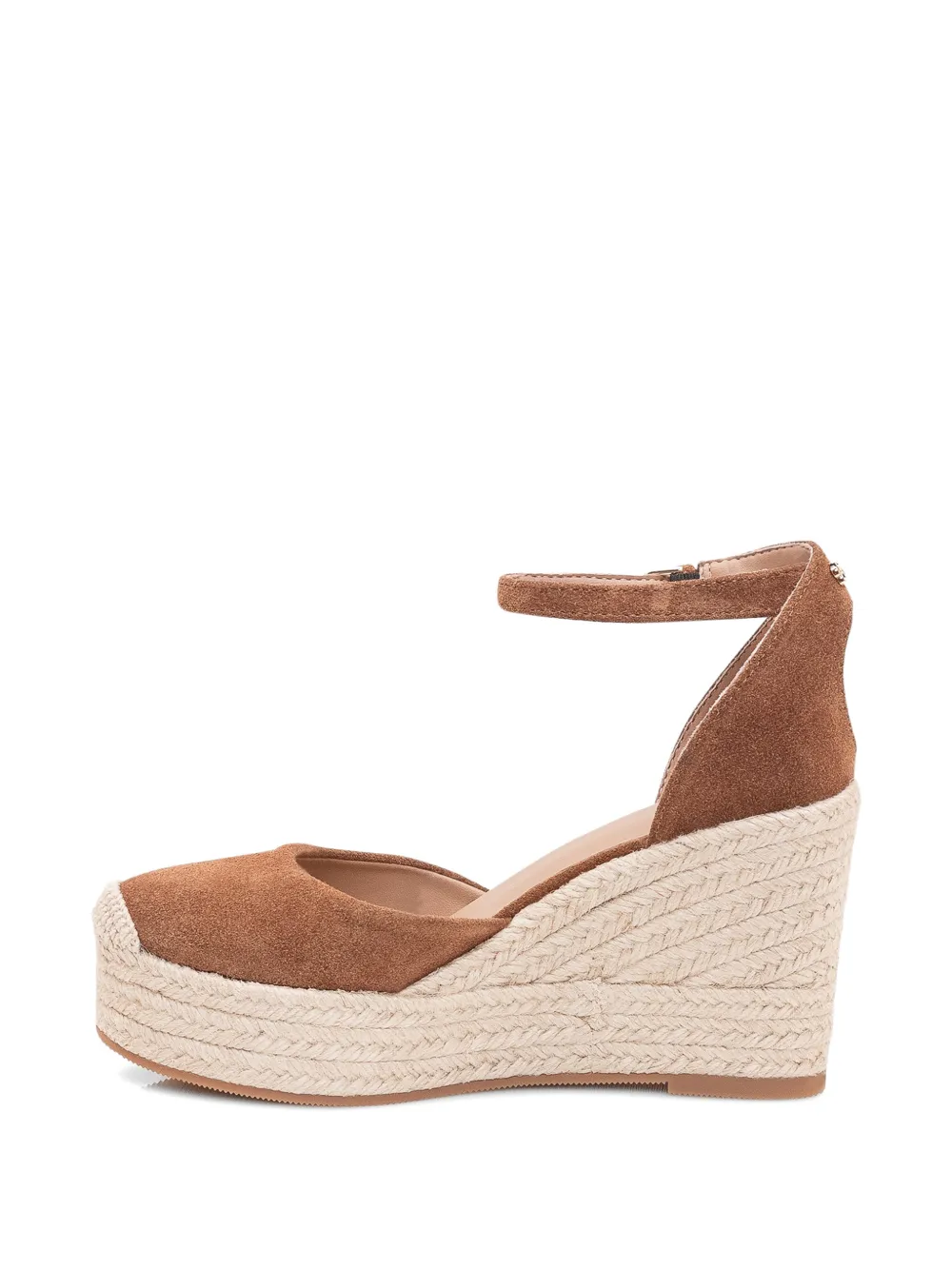 BOSS Suède sandalen met sleehak Bruin