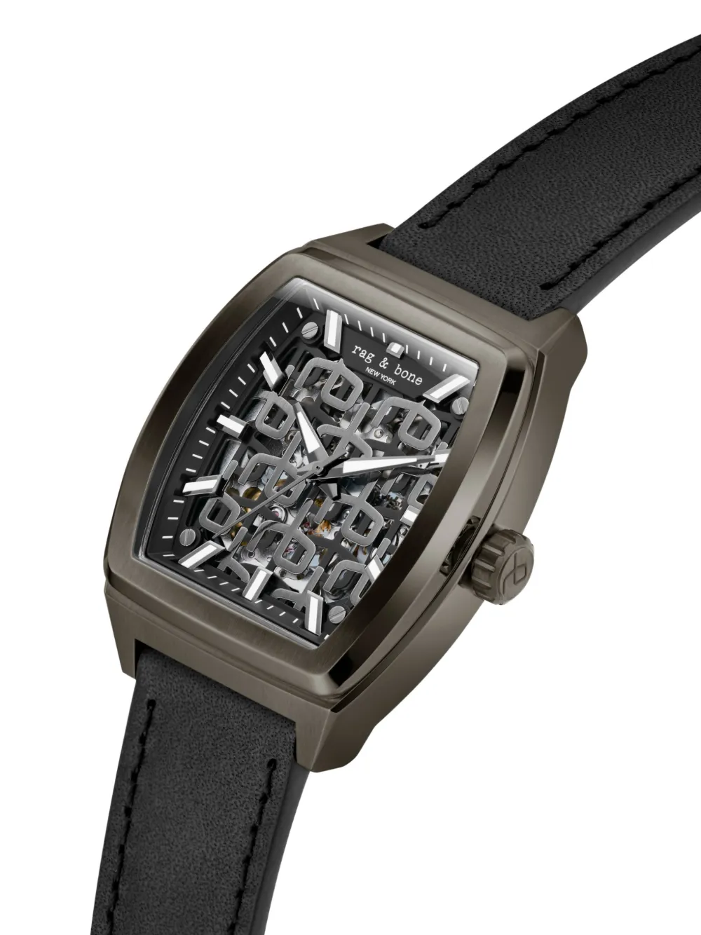  Rag & Bone Reloj Skeleton Tonneau De 41 Mm - Negro 