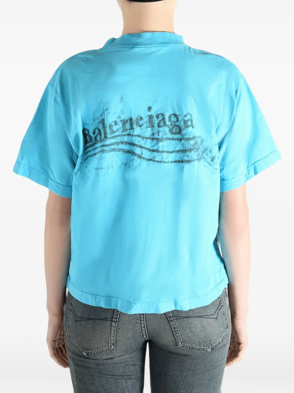 Balenciaga T-shirt met print Blauw