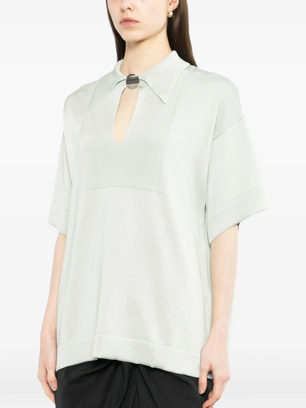  Jil Sander Pin Polo Top - Green 