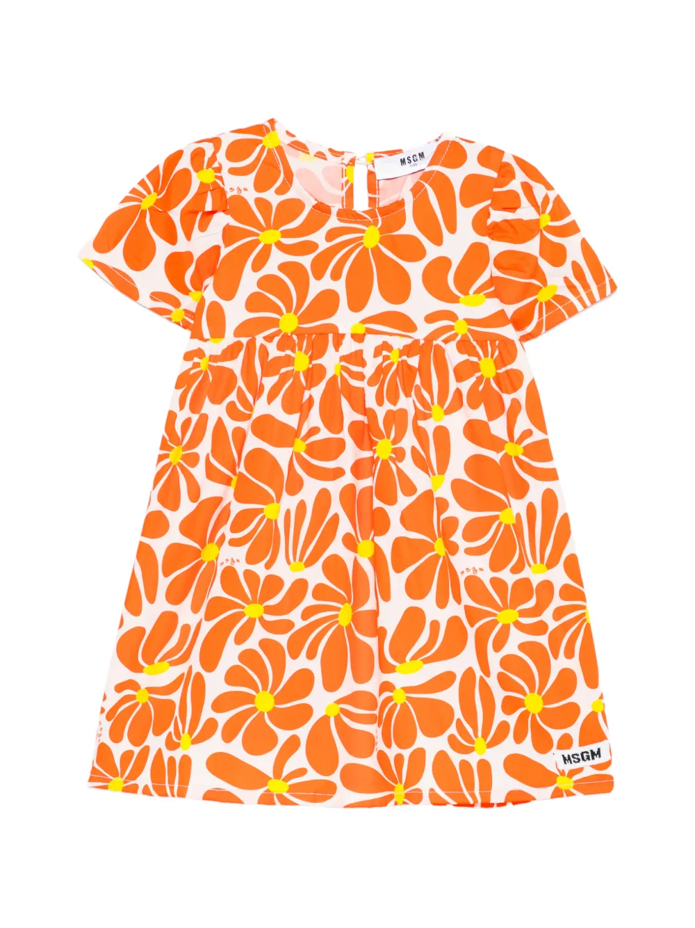 MSGM Kids Abito a fiori - Bianco