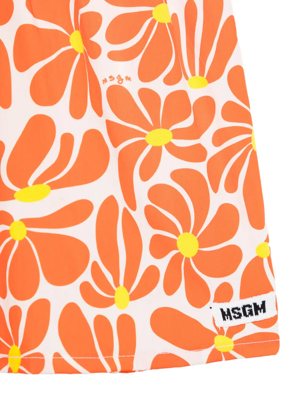  Msgm Kids Robe à Fleurs - Blanc 