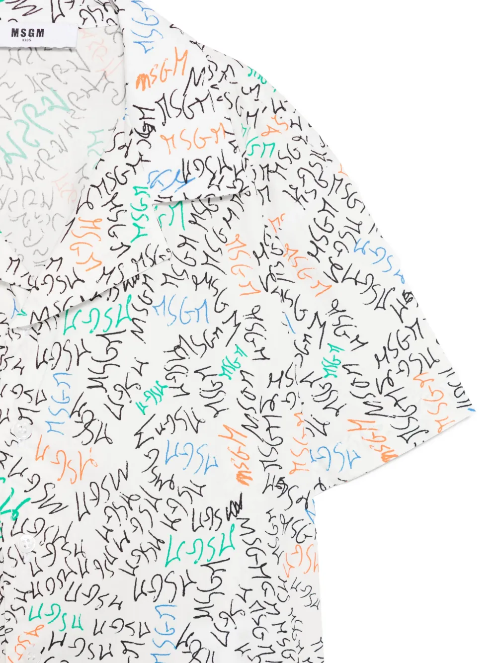 MSGM Kids Shirt met korte mouwen en print Wit