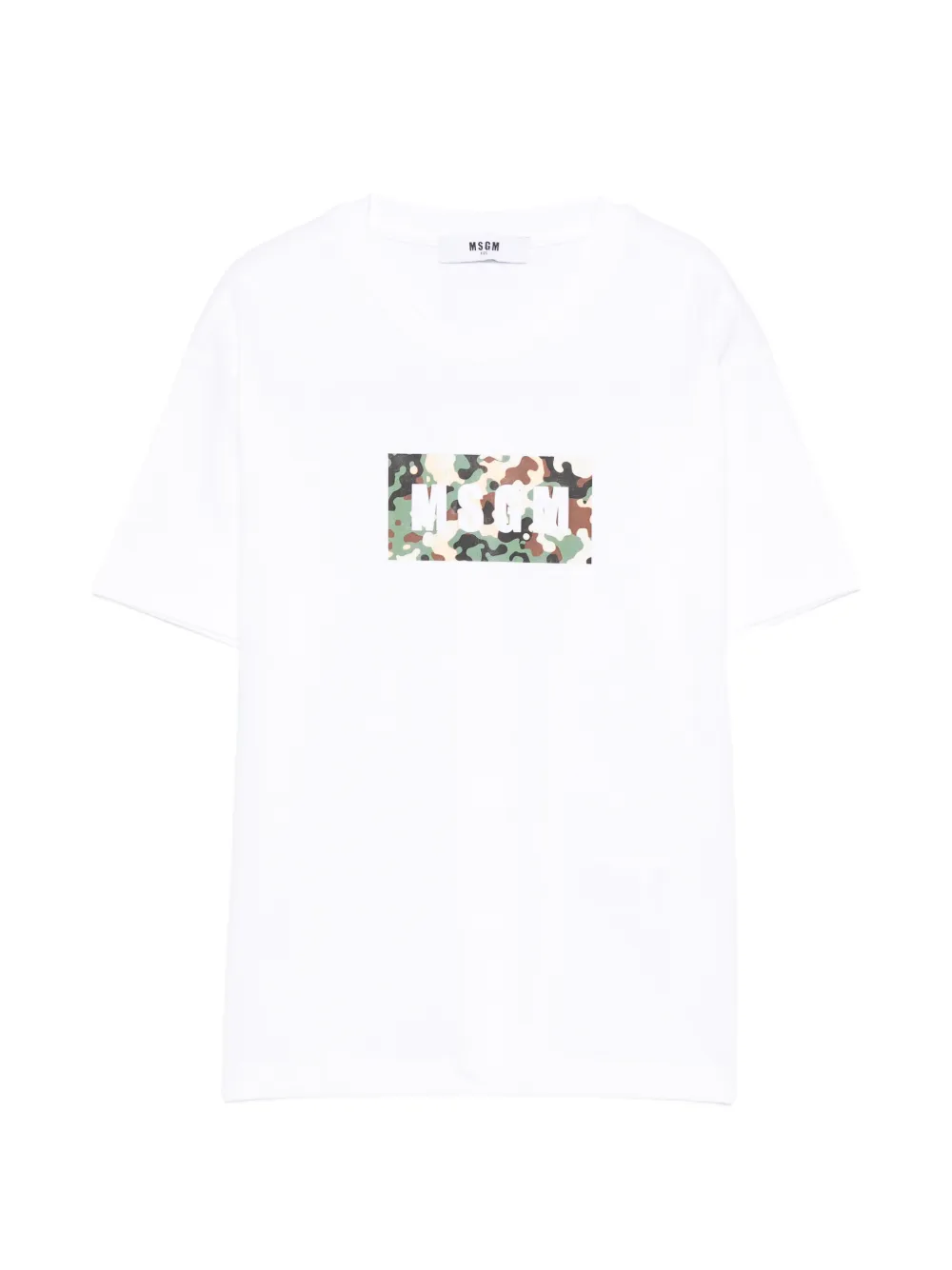 MSGM Kids camouflage-print T-shirt - Bianco