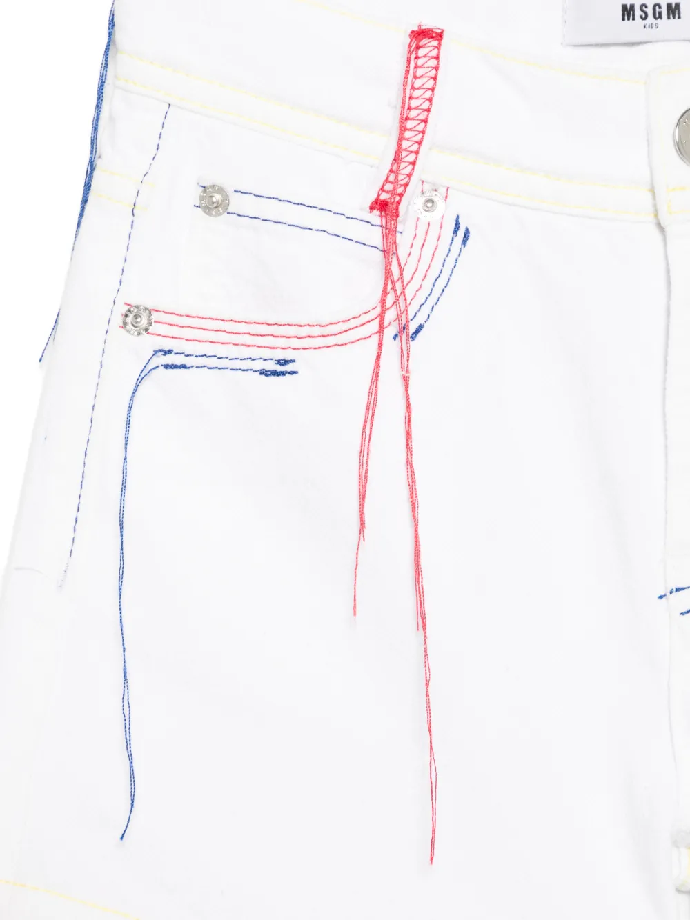 MSGM Kids Shorts met gerafelde afwerking Wit