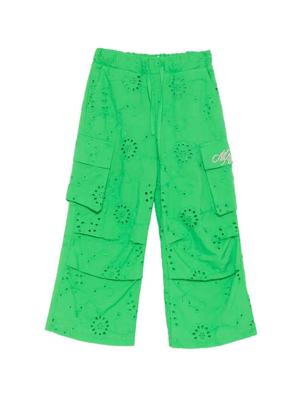 MSGM Kids Hose mit aufgesetzten Taschen - Grün