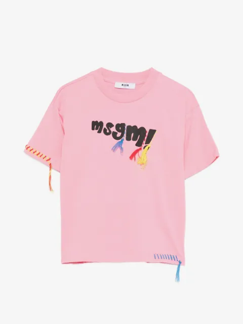 MSGM Kids fringed-detail T-shirt
