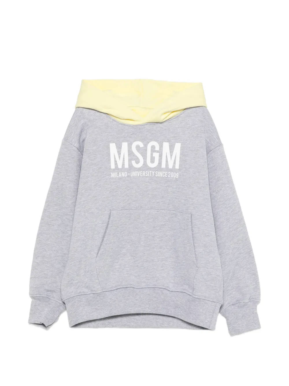MSGM Kids logo-print hoodie - Grigio
