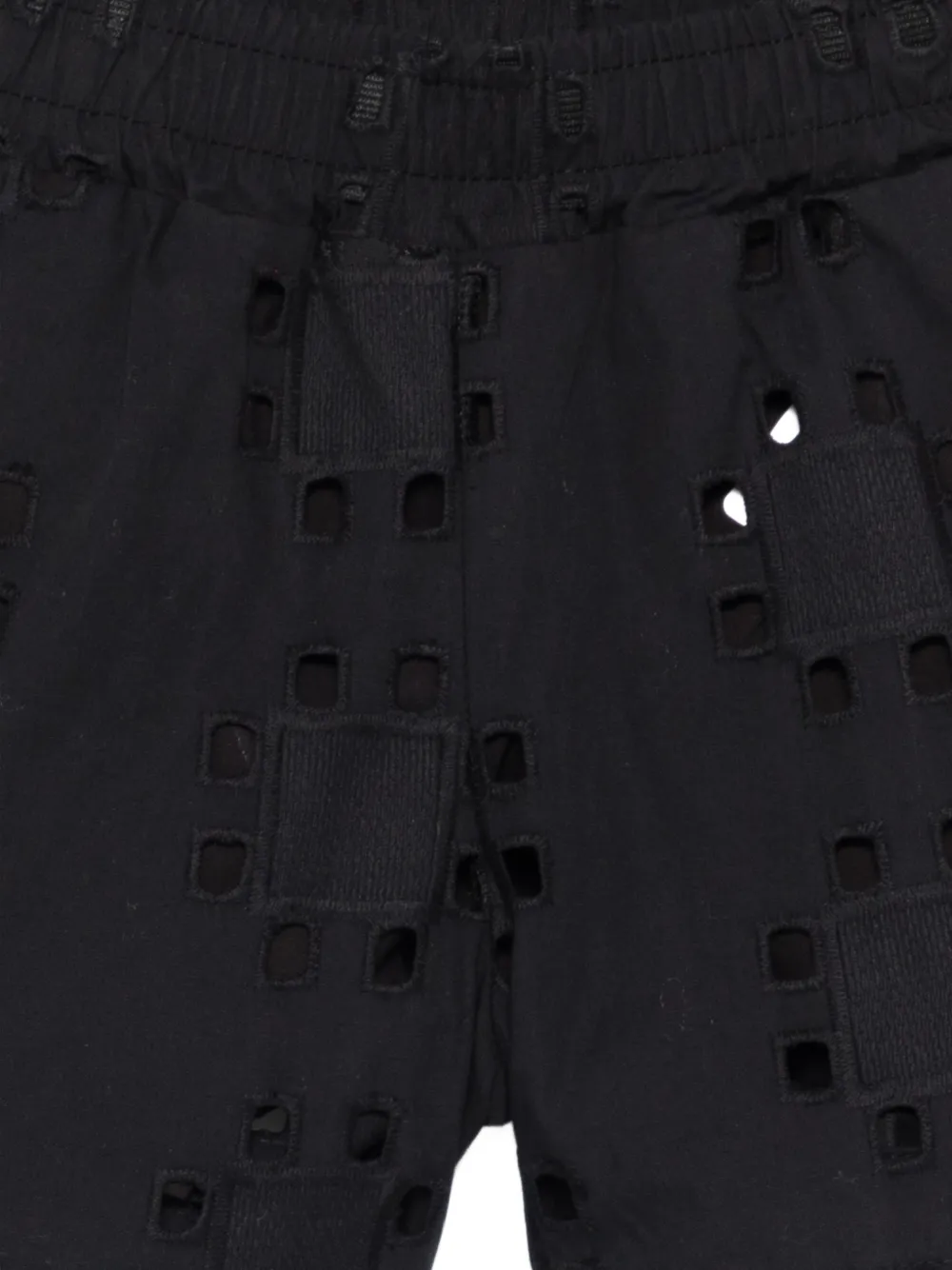  Msgm Kids Perforated Shorts - Black 