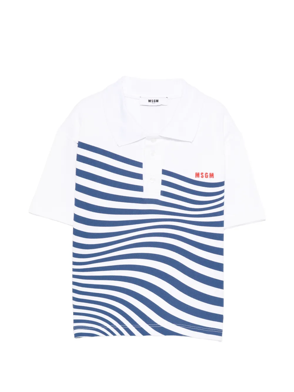 MSGM Kids Polo a righe - Bianco