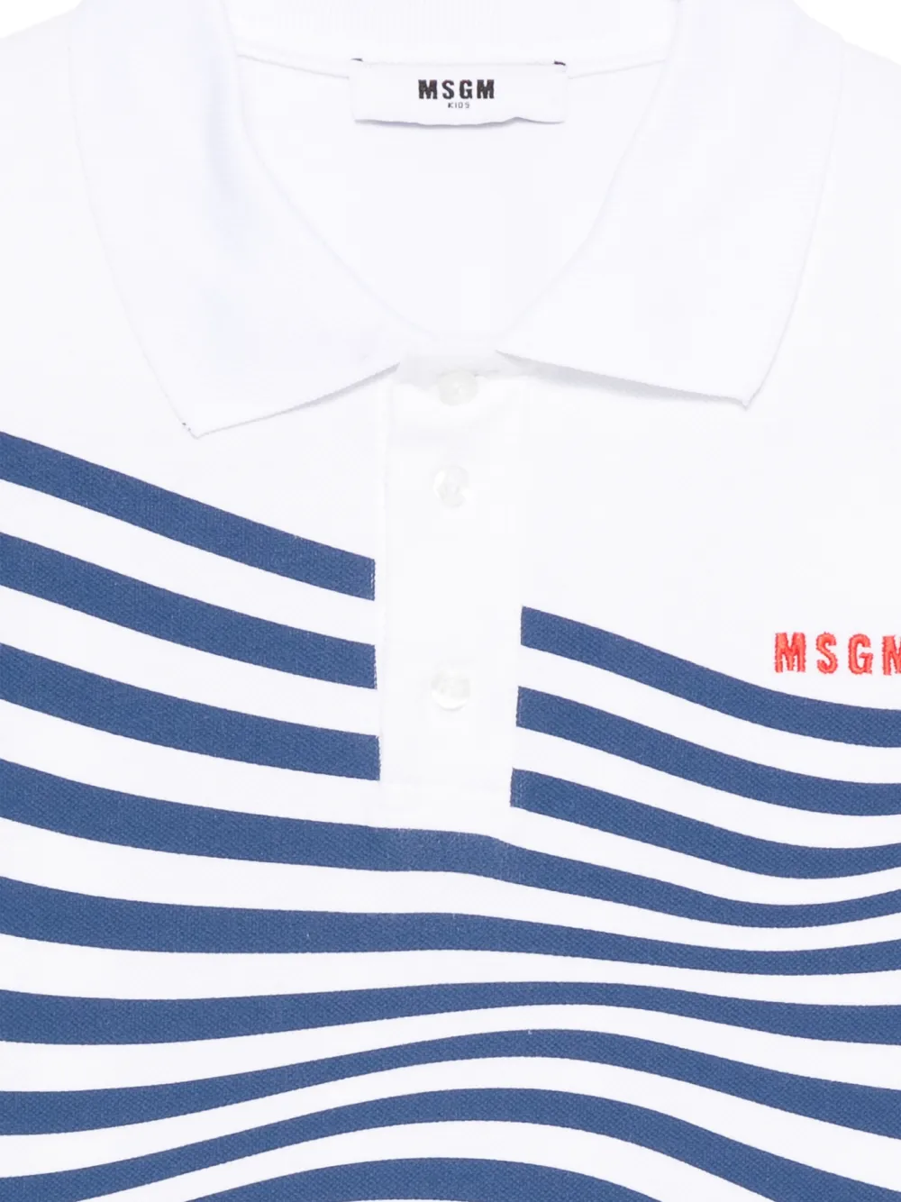  Msgm Kids Striped-pattern Polo Shirt - White 