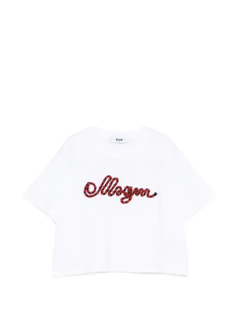 MSGM Kids beaded short-sleeved T-shirt