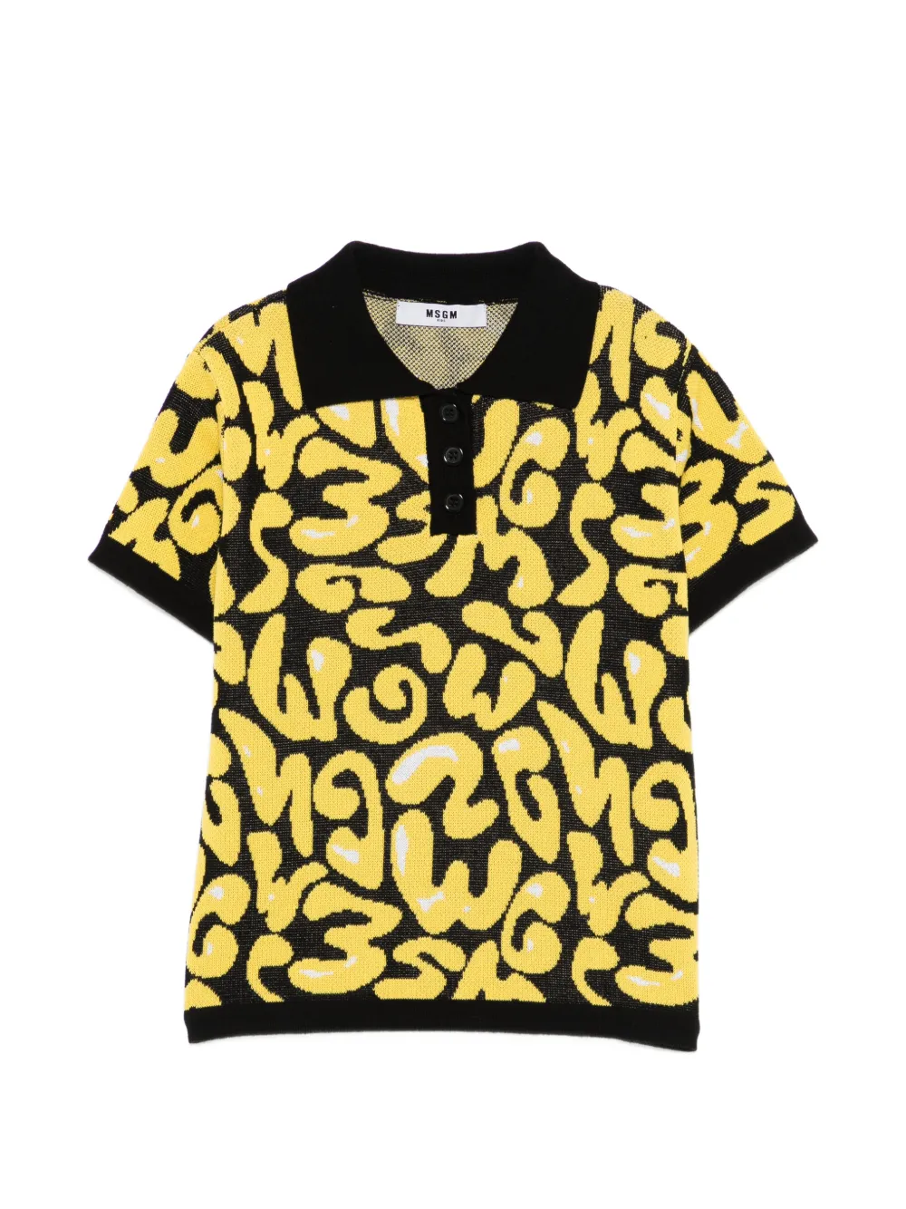 MSGM Kids Polo con stampa - Giallo